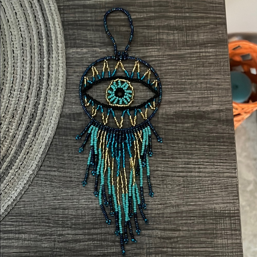 Beaded Evil Eye Wall Hanging